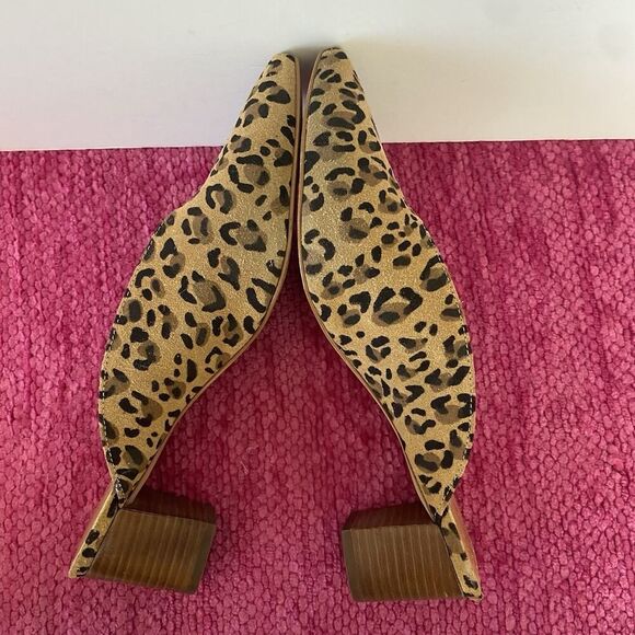 Soludos Heidi Block Heel Leopard Print Suede Mules Size 8.5 - Picture 7 of 11